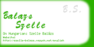 balazs szelle business card